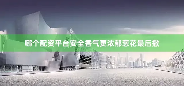 哪个配资平台安全香气更浓郁葱花最后撒
